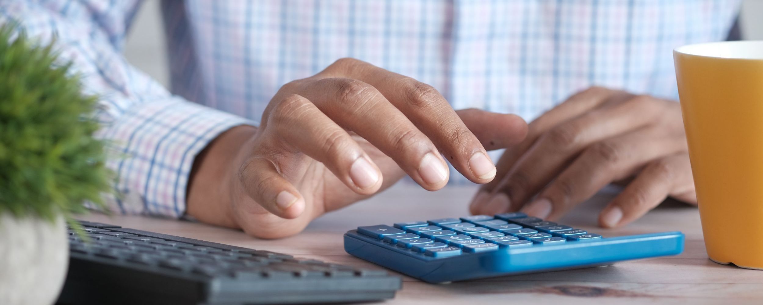 Accountant using calculator